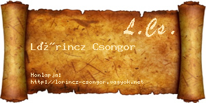 Lőrincz Csongor névjegykártya