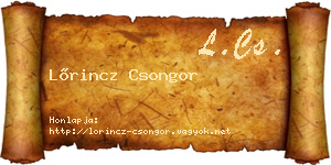 Lőrincz Csongor névjegykártya